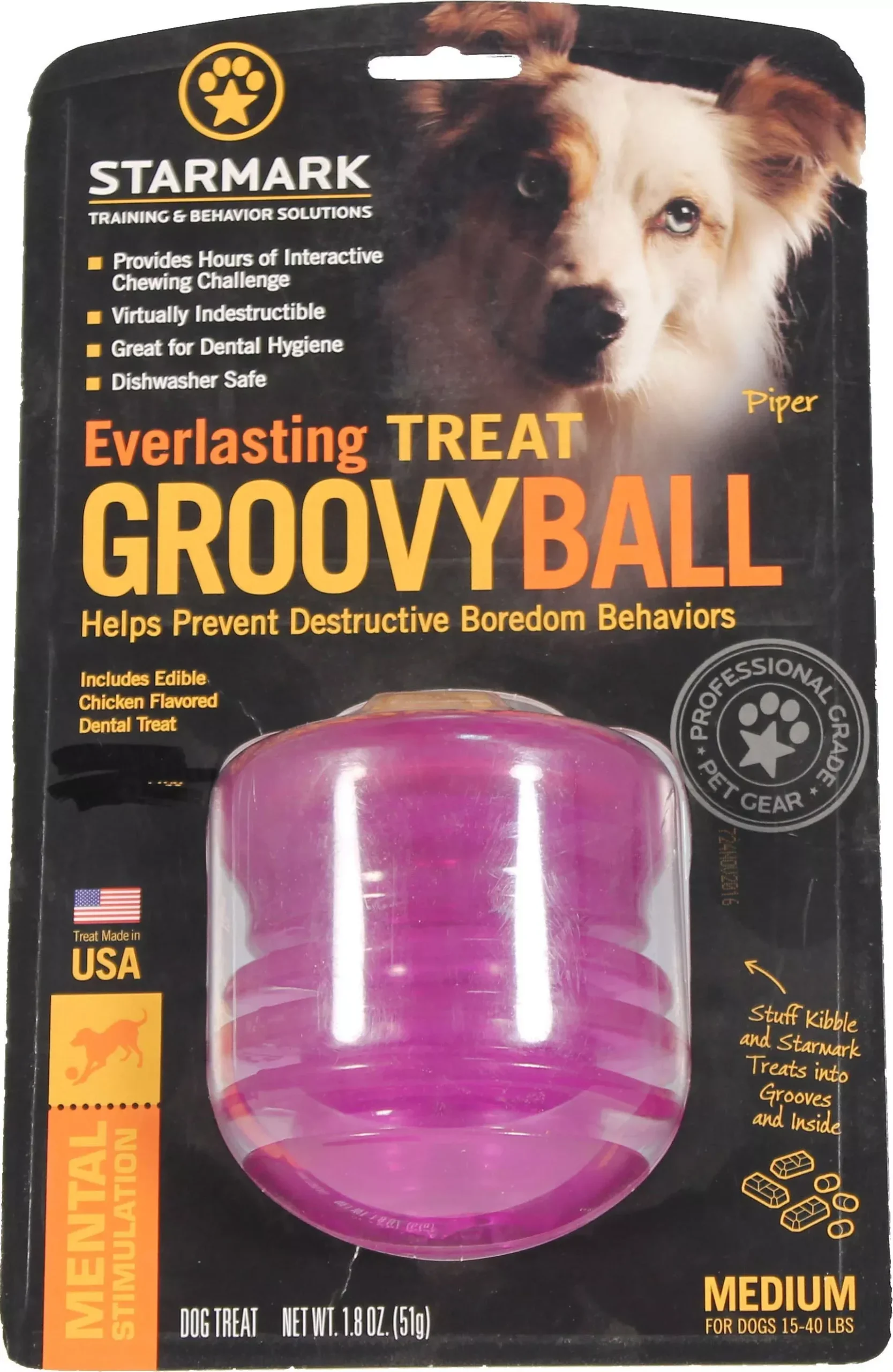 Starmark Everlasting Treat Groovy Ball, Medium, Purple