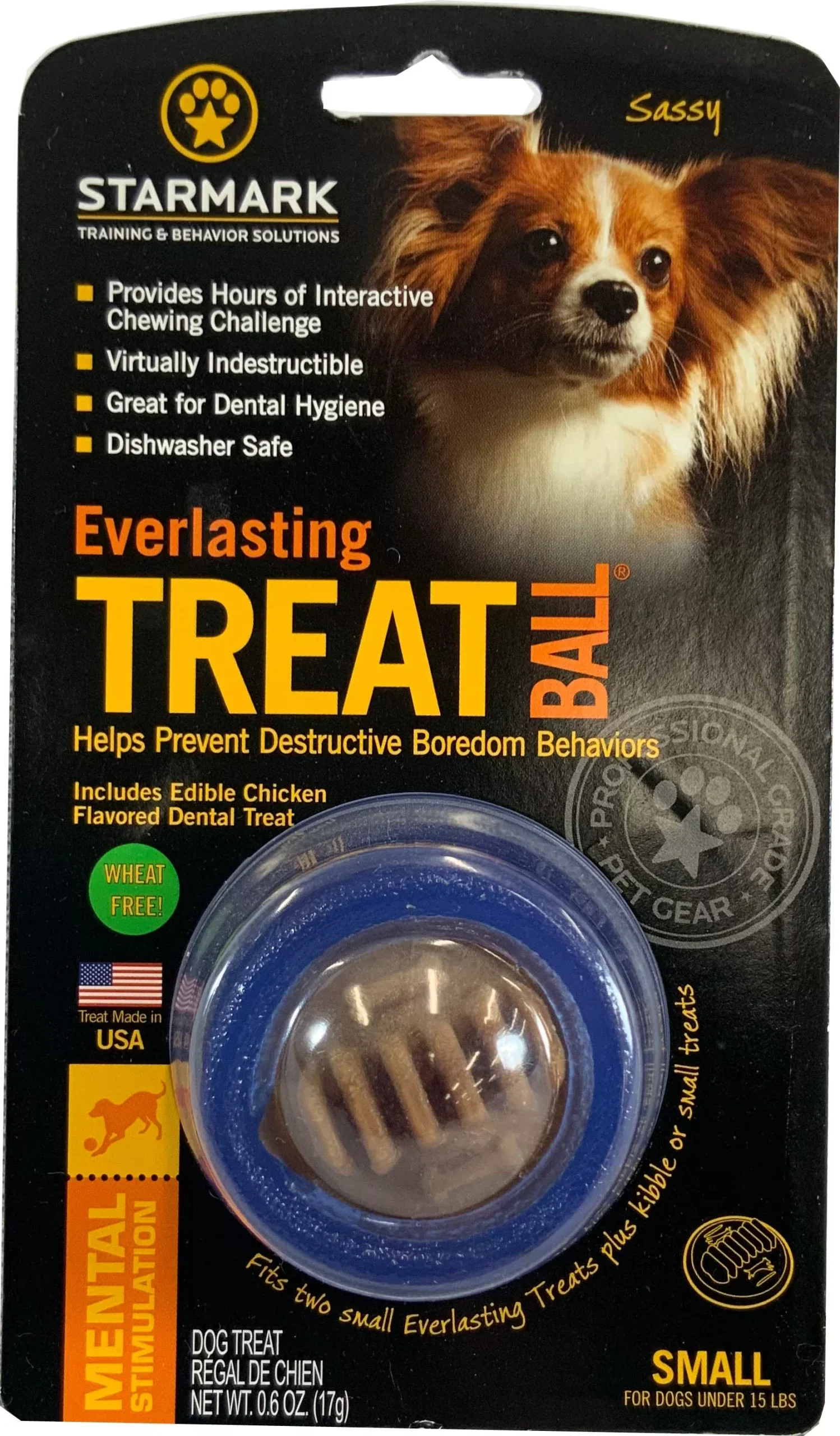Starmark Everlasting USA Treat Ball Small Blue