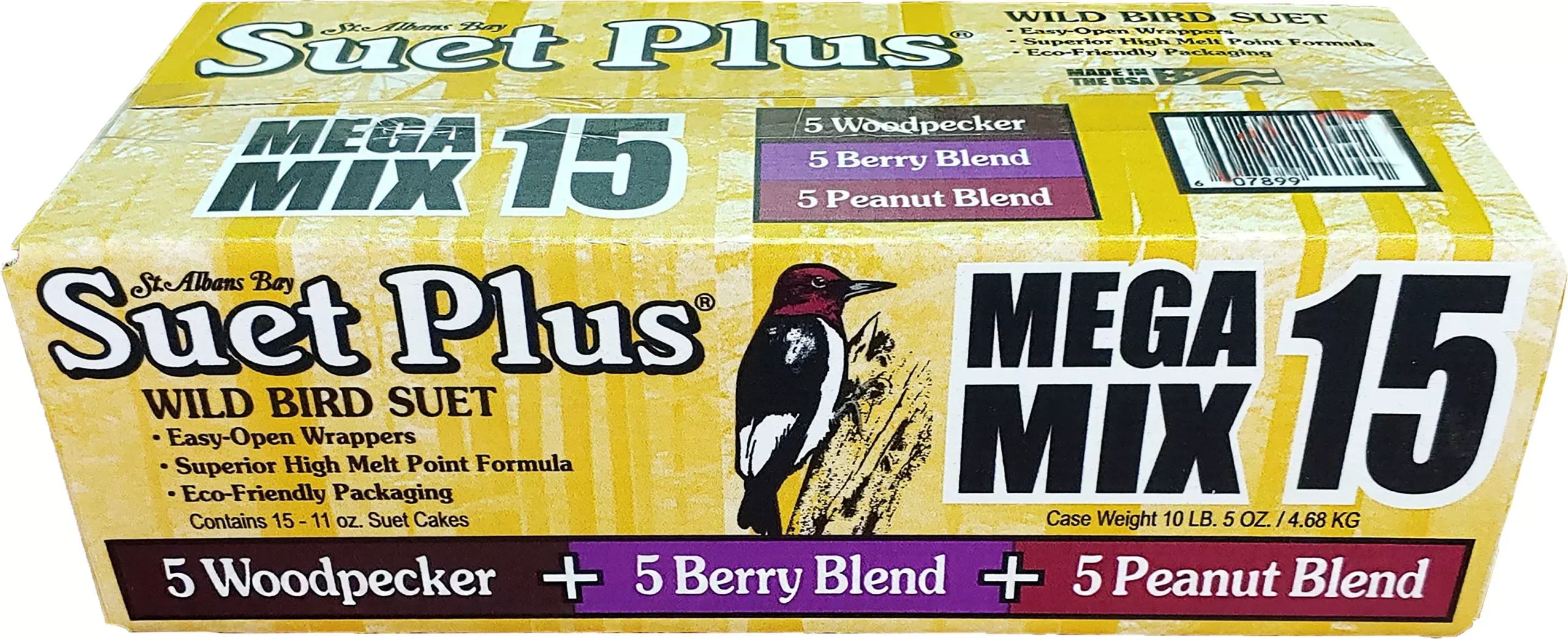 Suet Plus Mega Mix Pack, Woodpecker/Peanut, 15 Pack