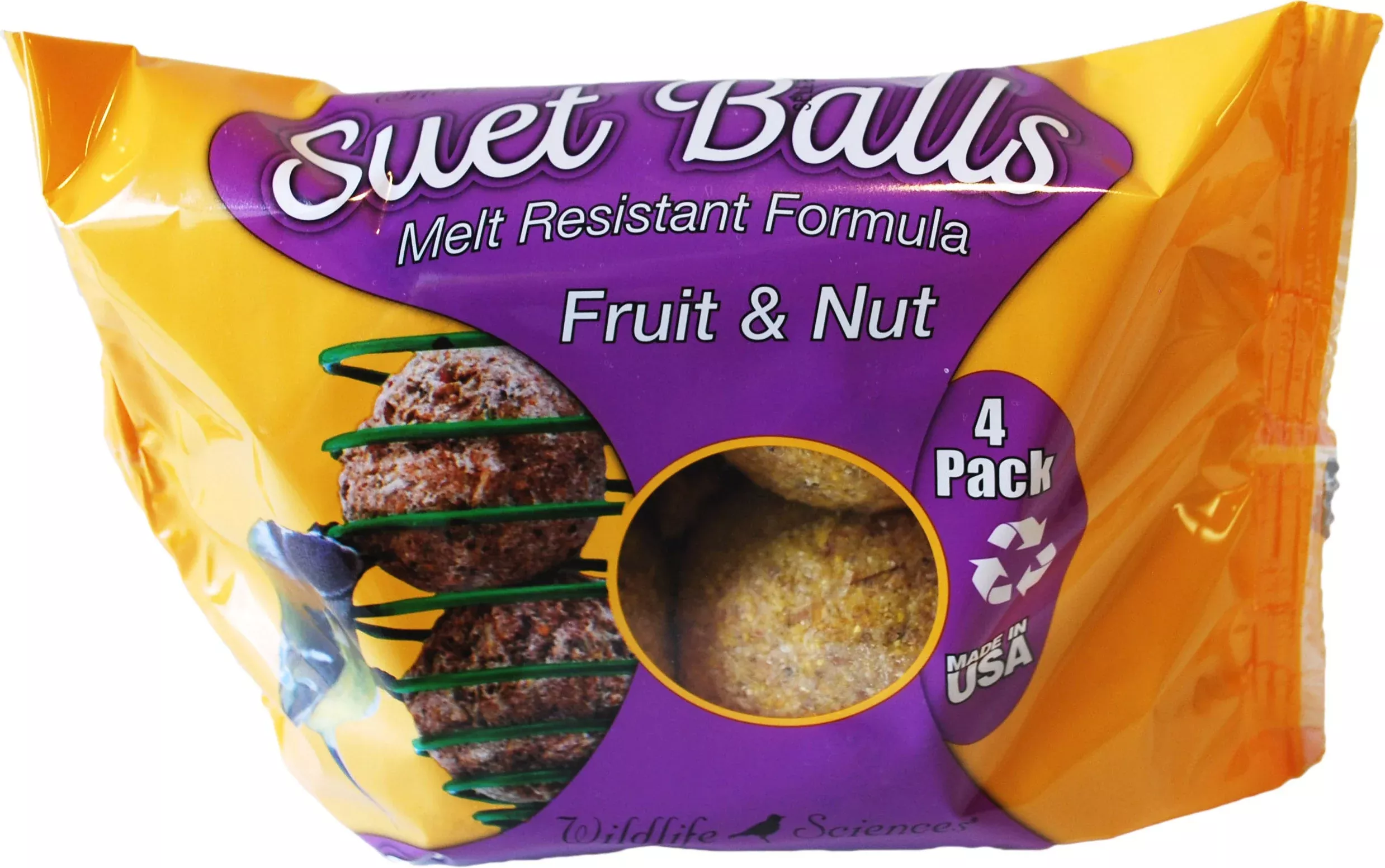 Suet Plus Suet Balls, Fruit & Nut, 4 Pack, 16 oz
