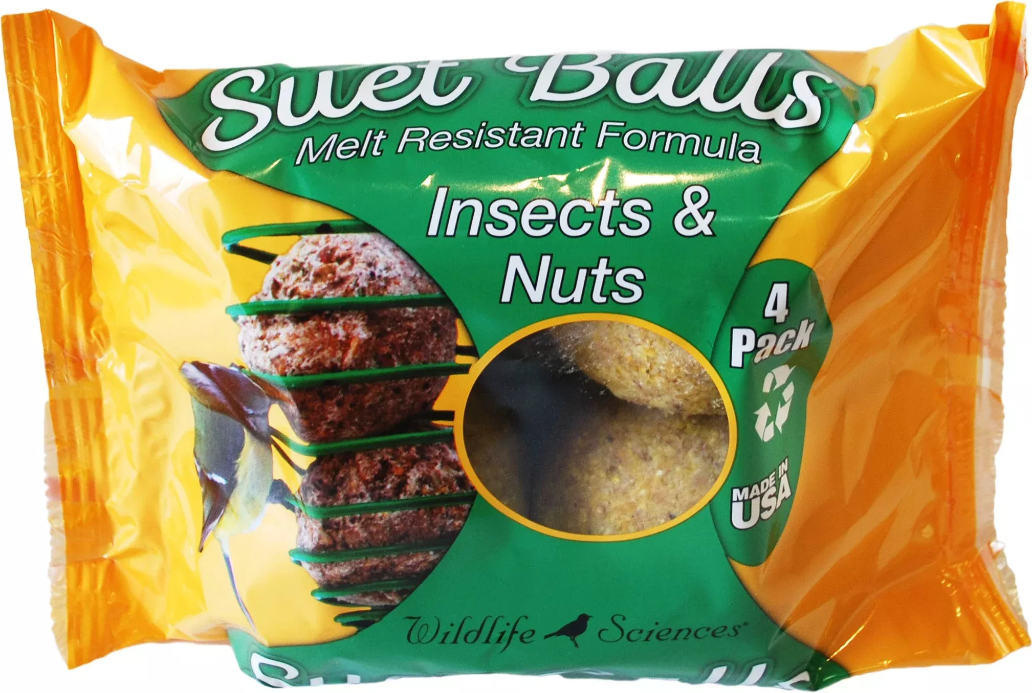 Suet Plus Suet Balls, Insect & Nut, 4 Pack, 16 oz