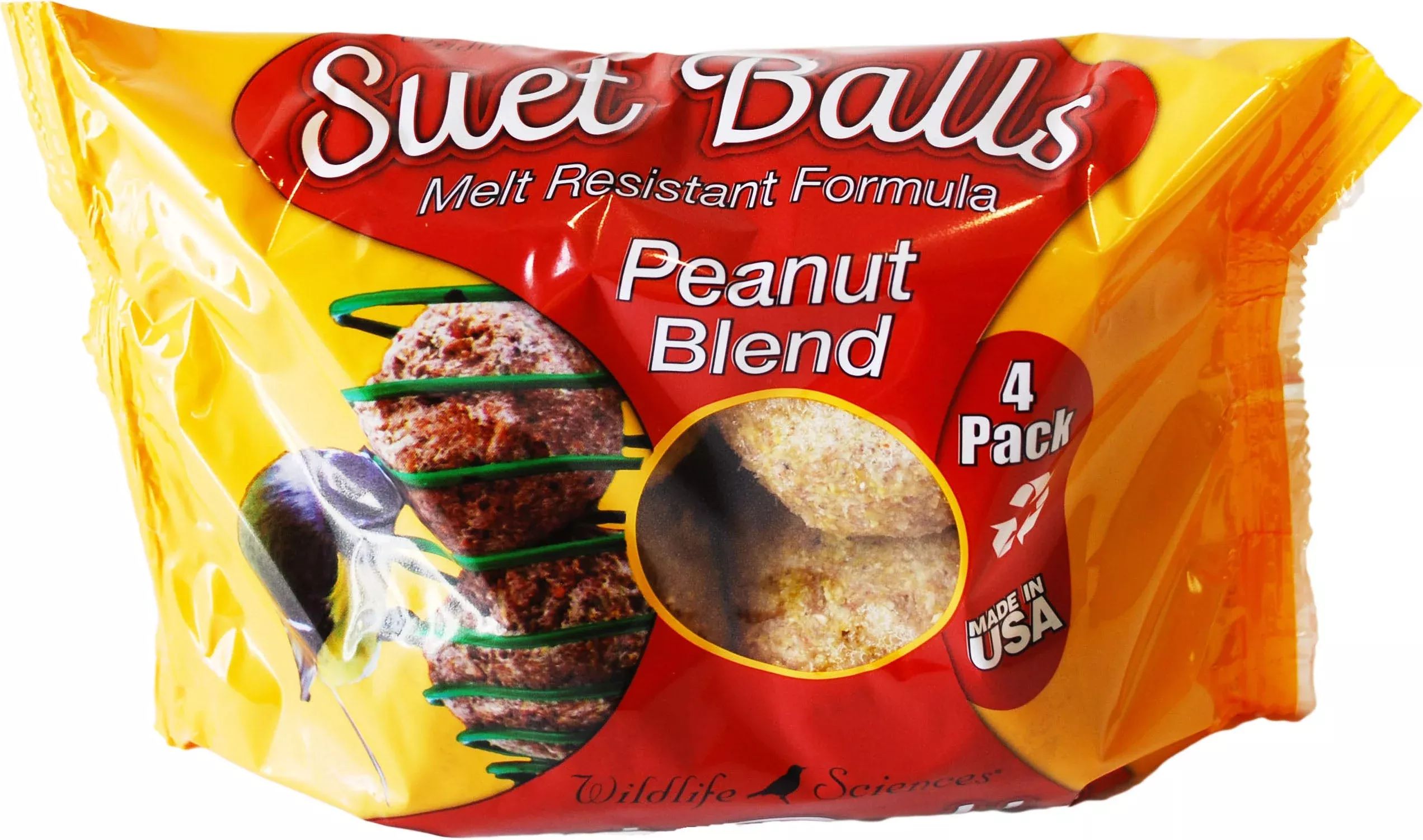 Suet Plus Suet Balls, Peanut, 4 Pack, 16 oz