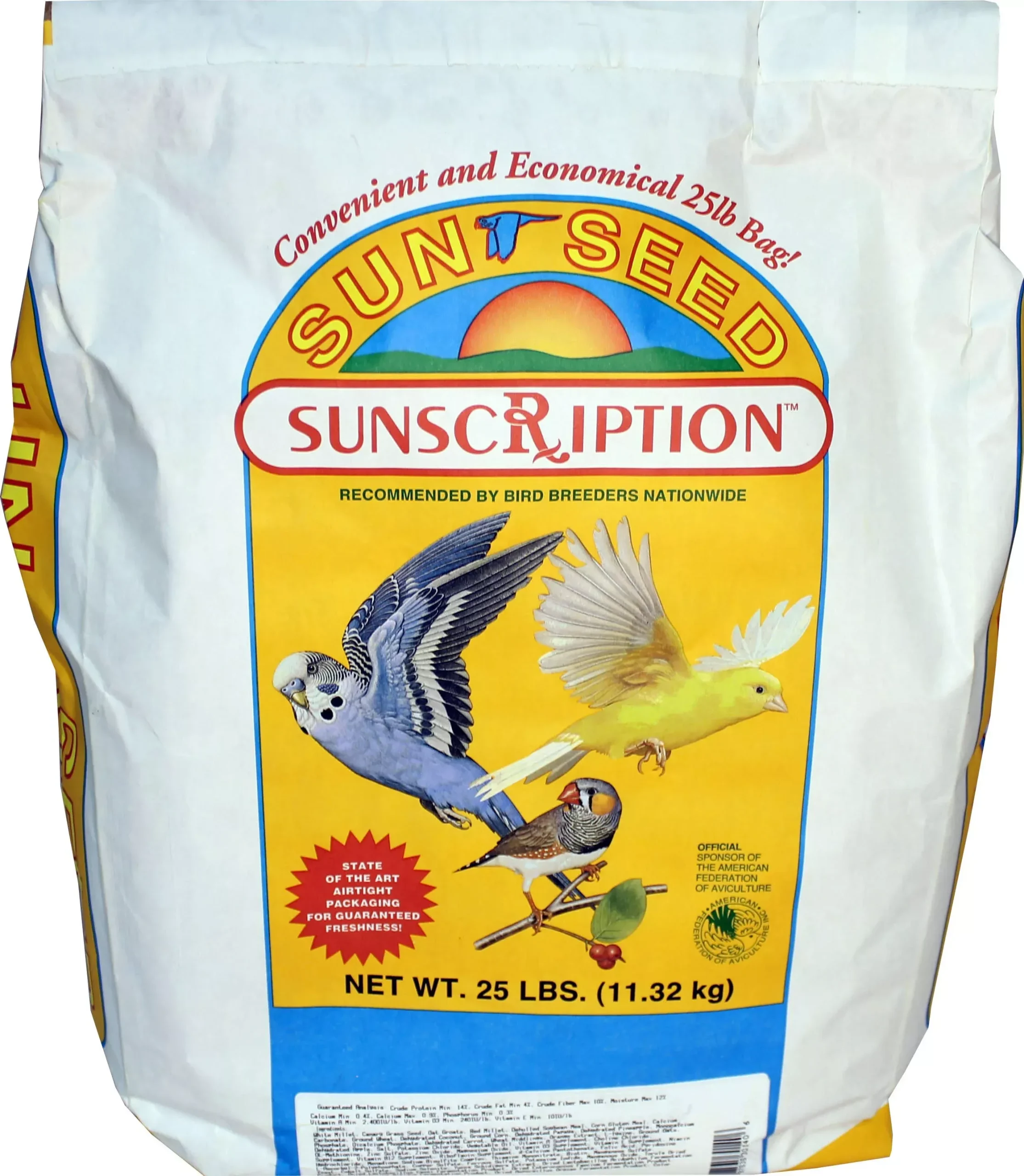 Sunseed Vita Parakeet Food 25 lb