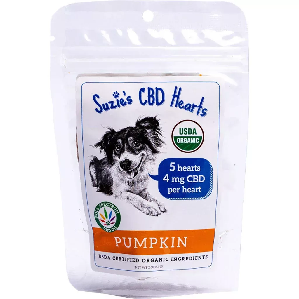 Suzie's CBD Hearts for Dogs Trial Size Pumpkin 2 oz