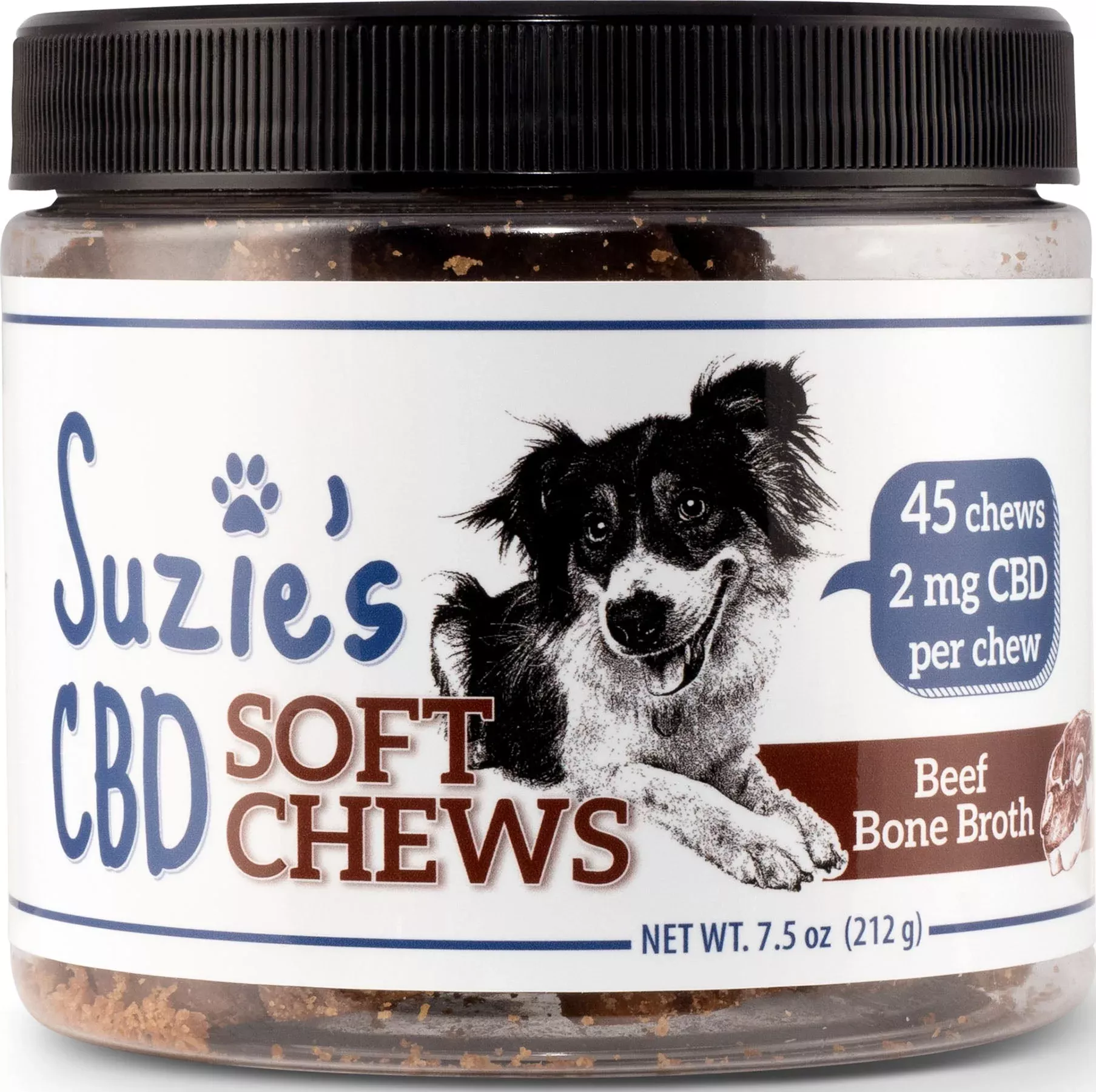 Suzie's CBD Soft Chews for Dogs 7.5 oz, Beef Bone Broth