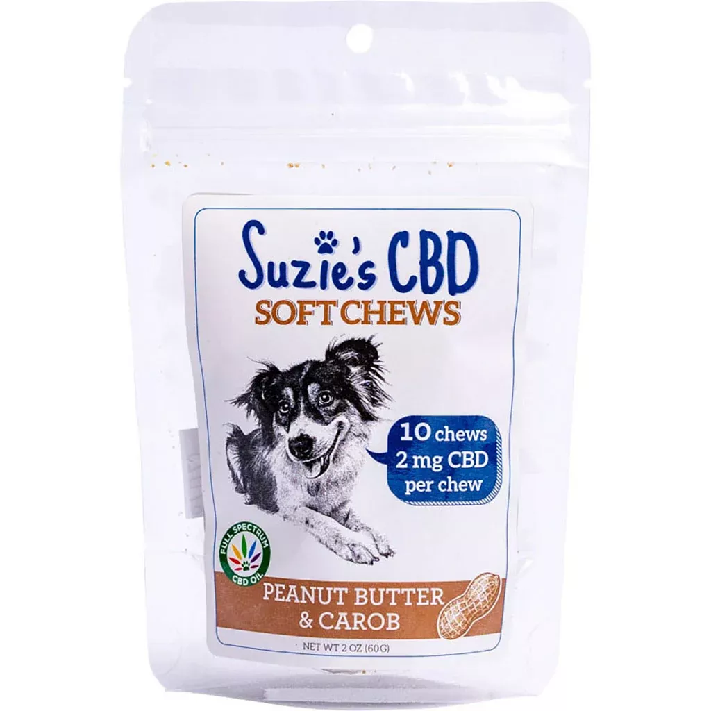Suzie's CBD Soft Chews for Dogs Trial Size 2 oz Peanut Butter
