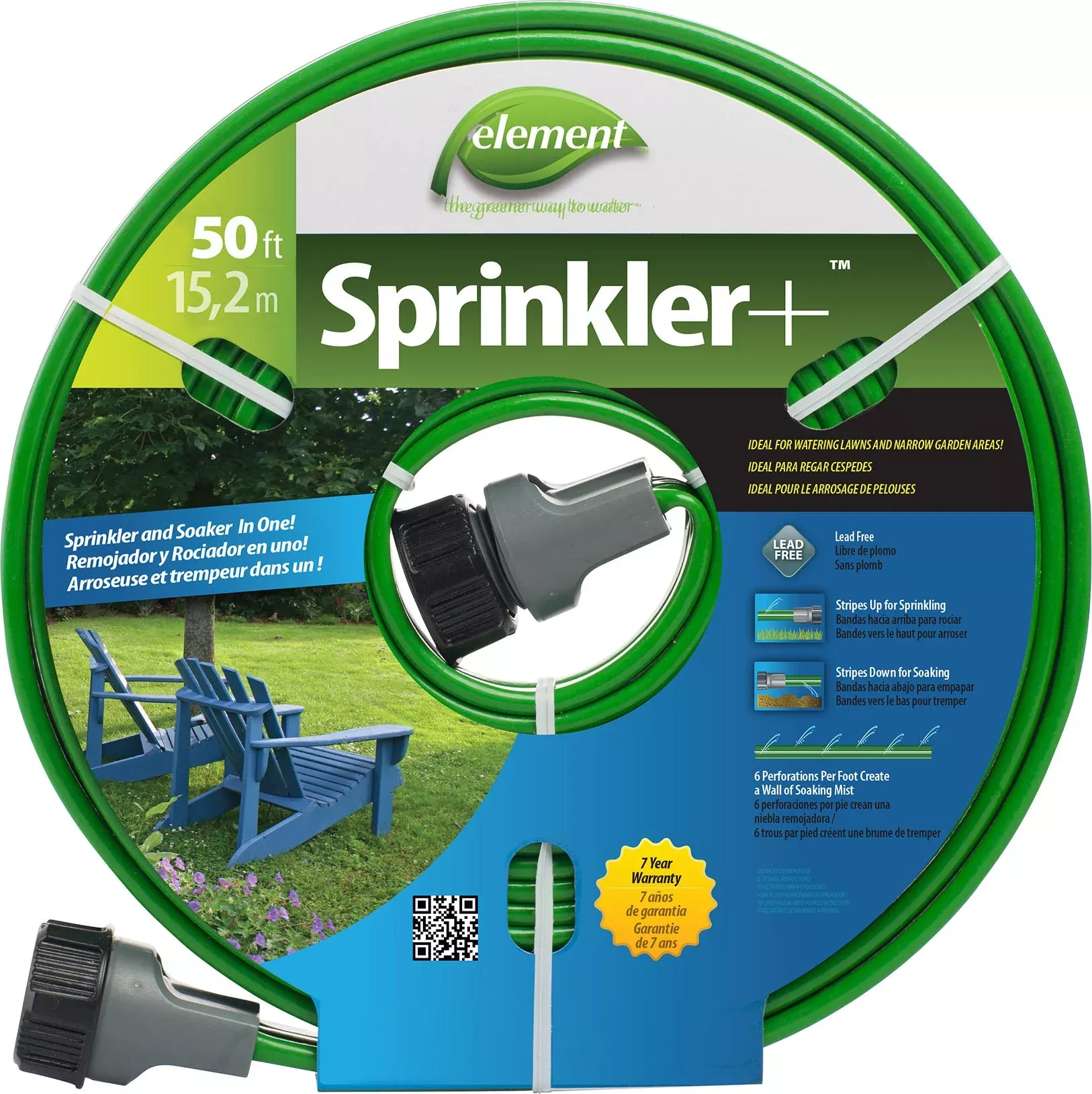 Swan eltecv050 Element Sprinkler Soaker Hose, 50', Assorted Colors
