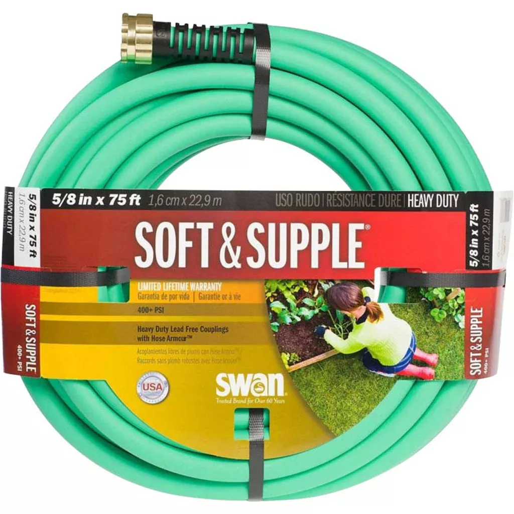 Swan Soft & Supple Premium Garden Hose 5/8 IN X 75 FT Green