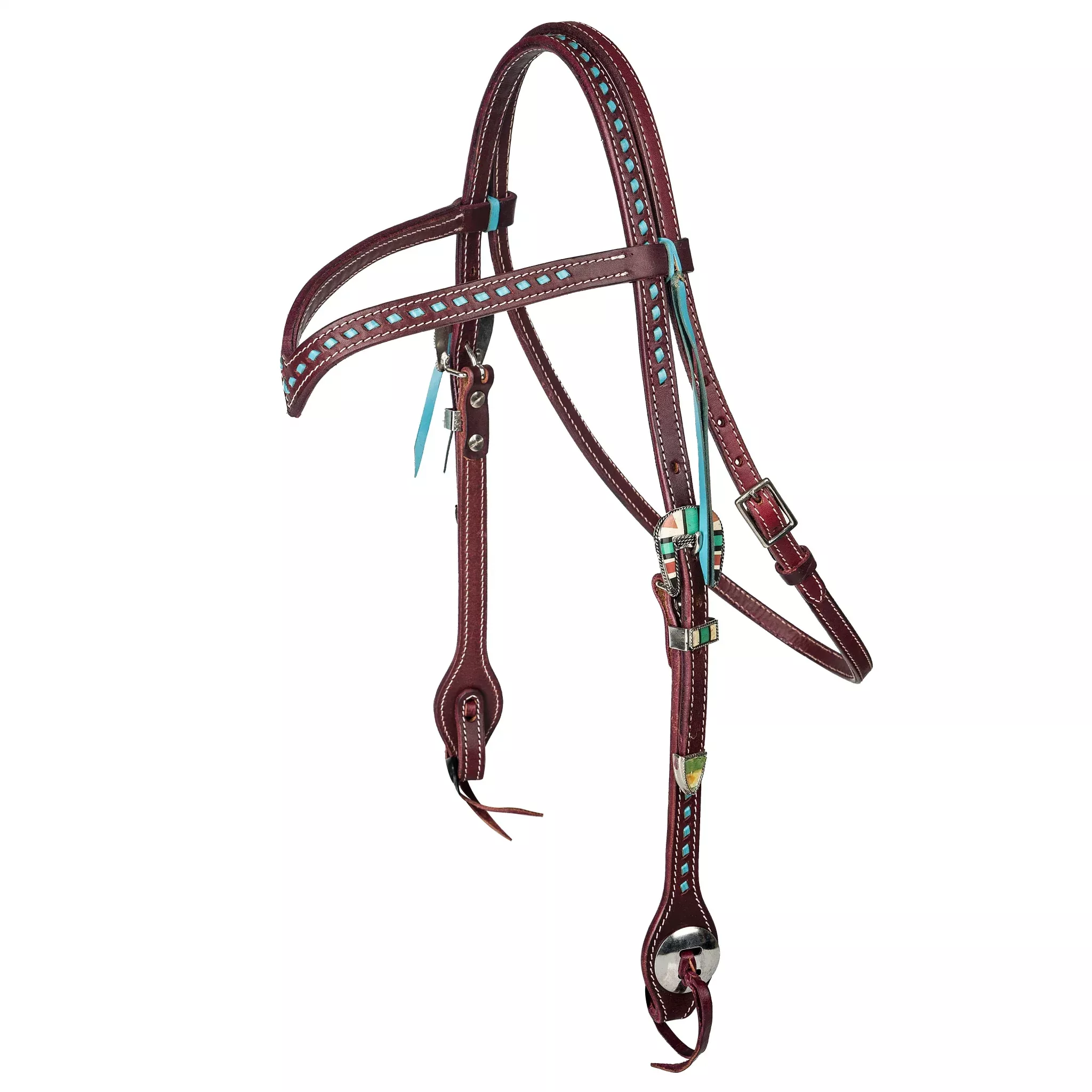 Tabelo V-Brow Headstall with Buckstitch Trim