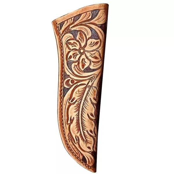 Tan Universal HILASON Full Grain Leather Flag Pole Saddle Holder Parades Ceremonies