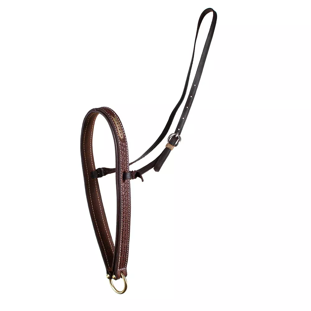 Teskey's Basket Tooled Noseband w/Rawhide Lace
