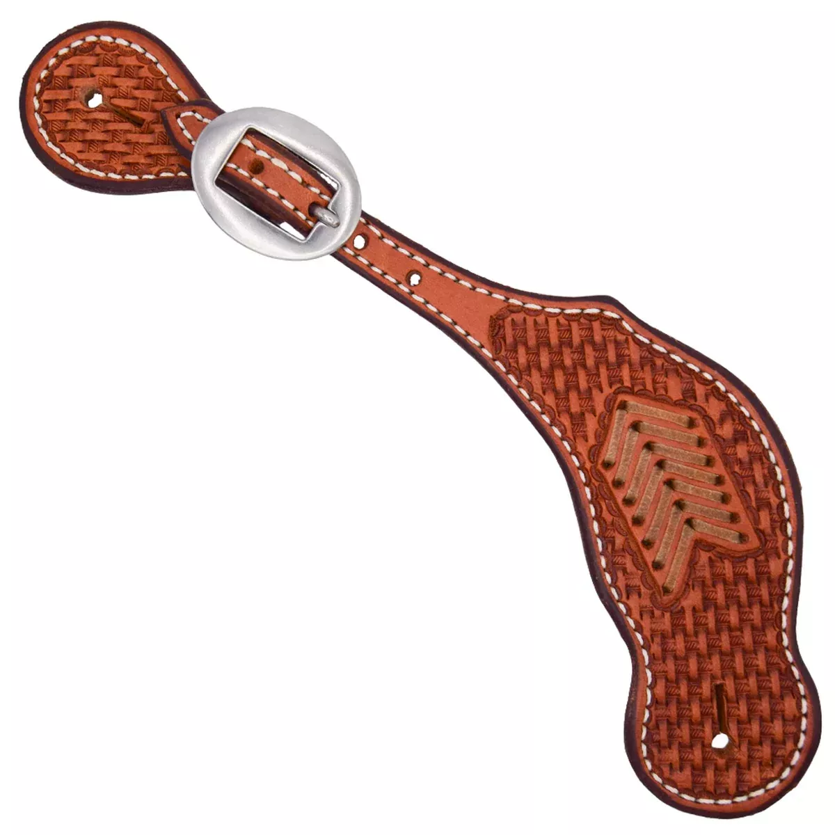 Teskey's Basketweave Spur Straps w/Rawhide Accents