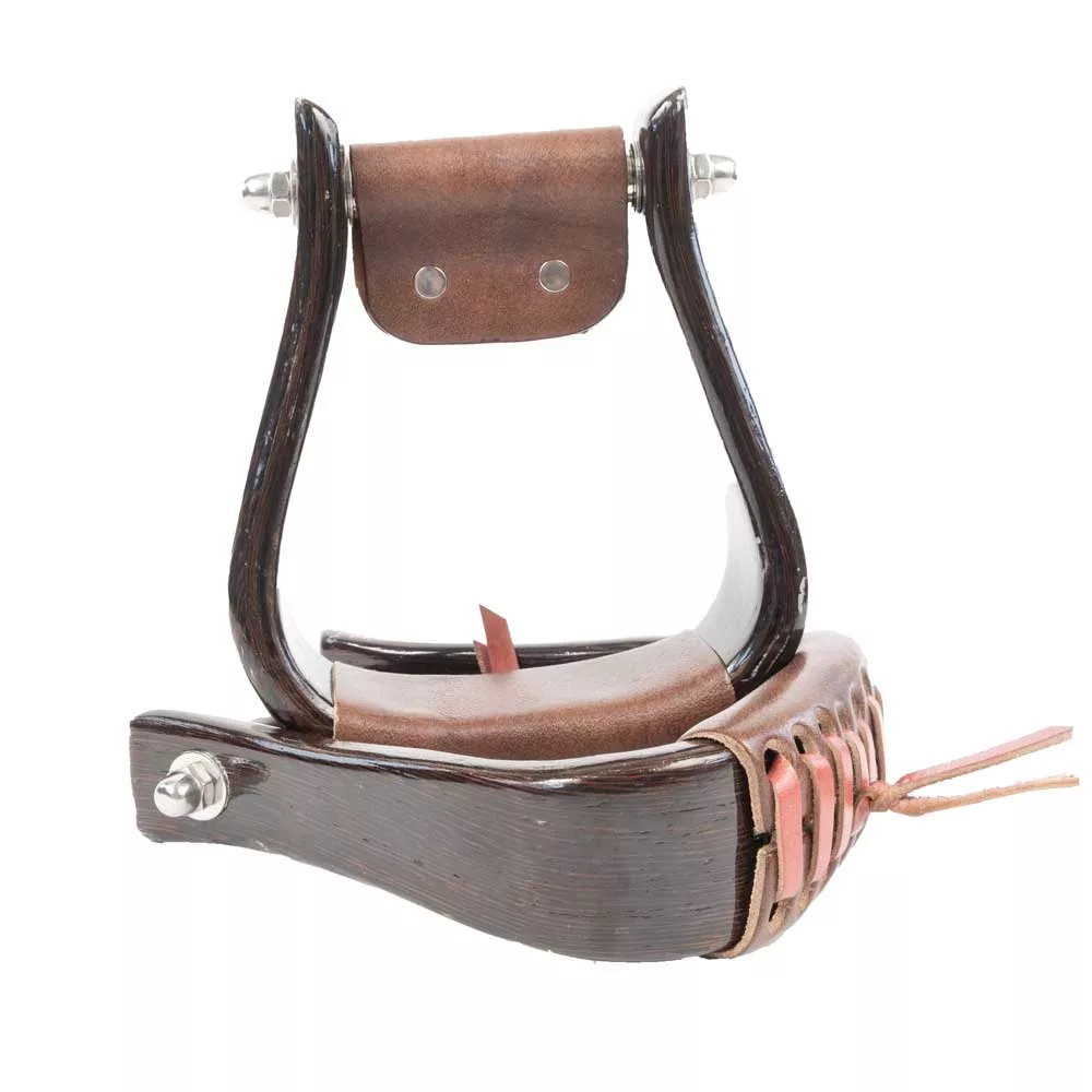 Teskey's Black Finish Wooden Stirrups 2"
