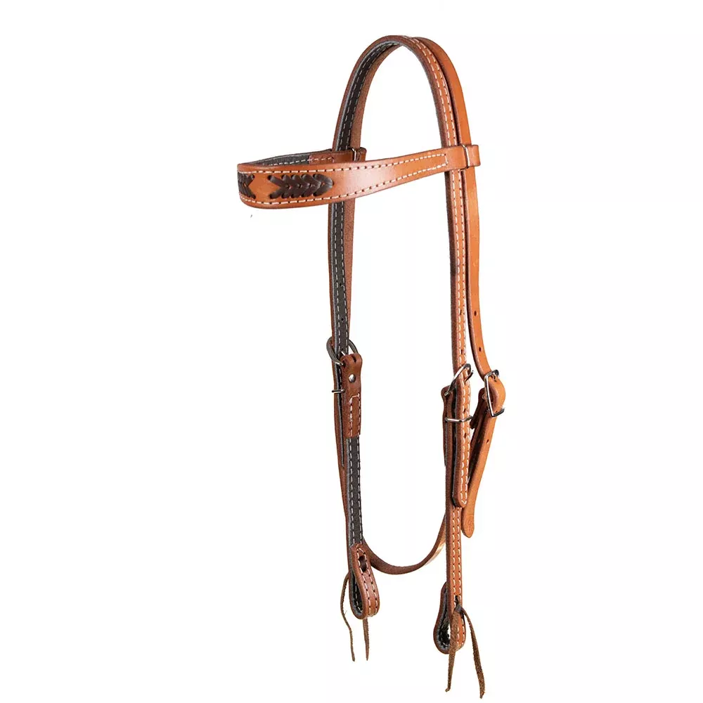 Teskey's Browband Headstall w/Latigo Lacing