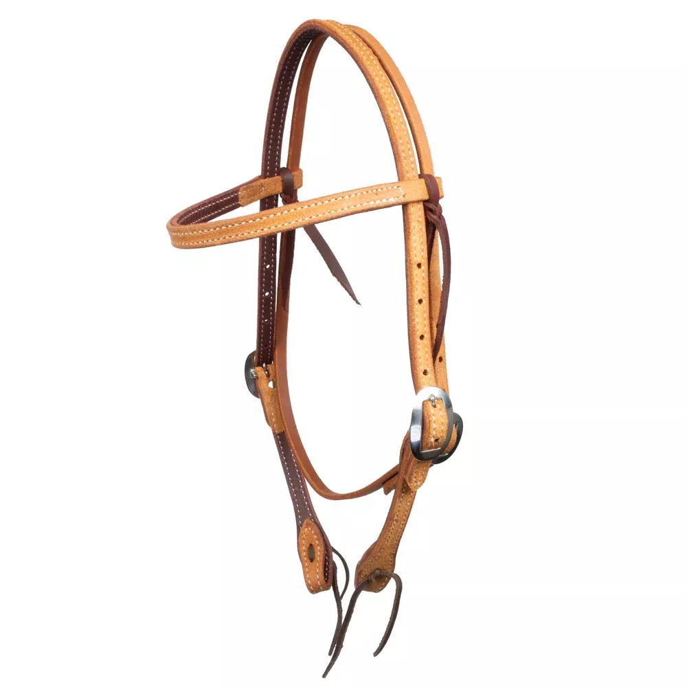 Teskey's Gold Dbl-N-Stitched Browband Headstall