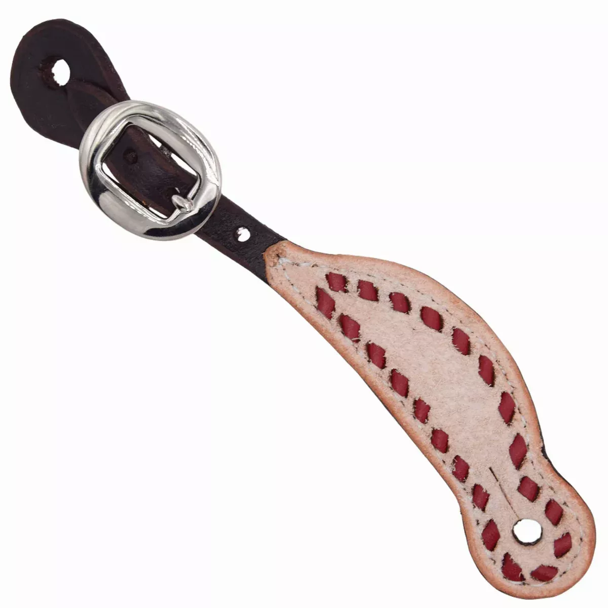 Teskey's Ladies Two Tone Chocolate Spur Strap w/Buckstitch