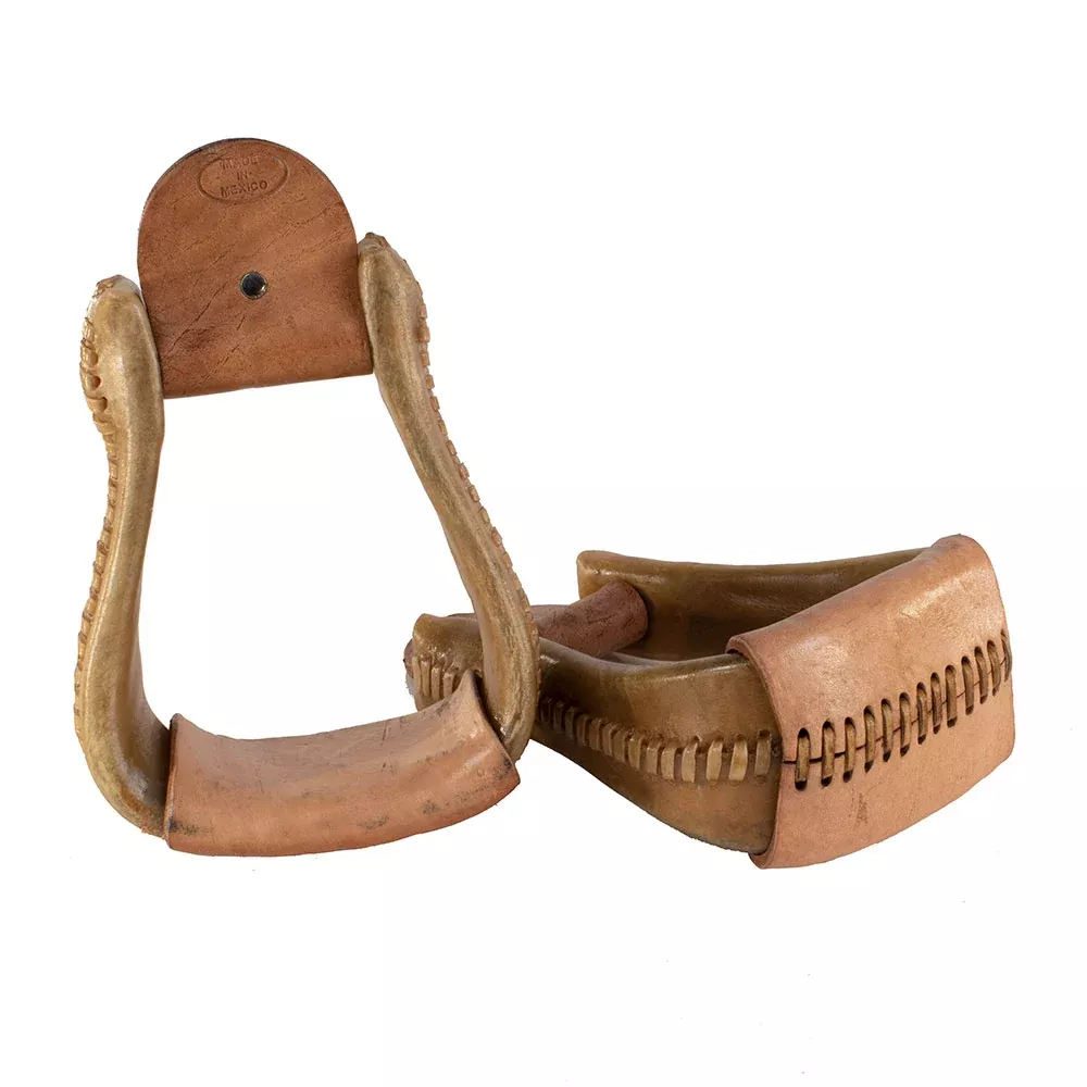 Teskey's Rawhide Covered Wooden Bell Stirrups