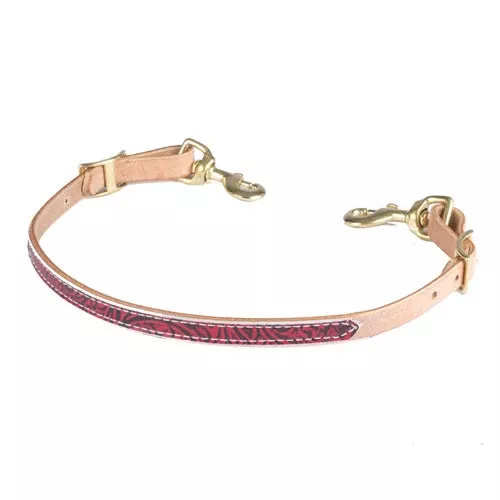 Teskey's Red Western Tooled Wither Strap