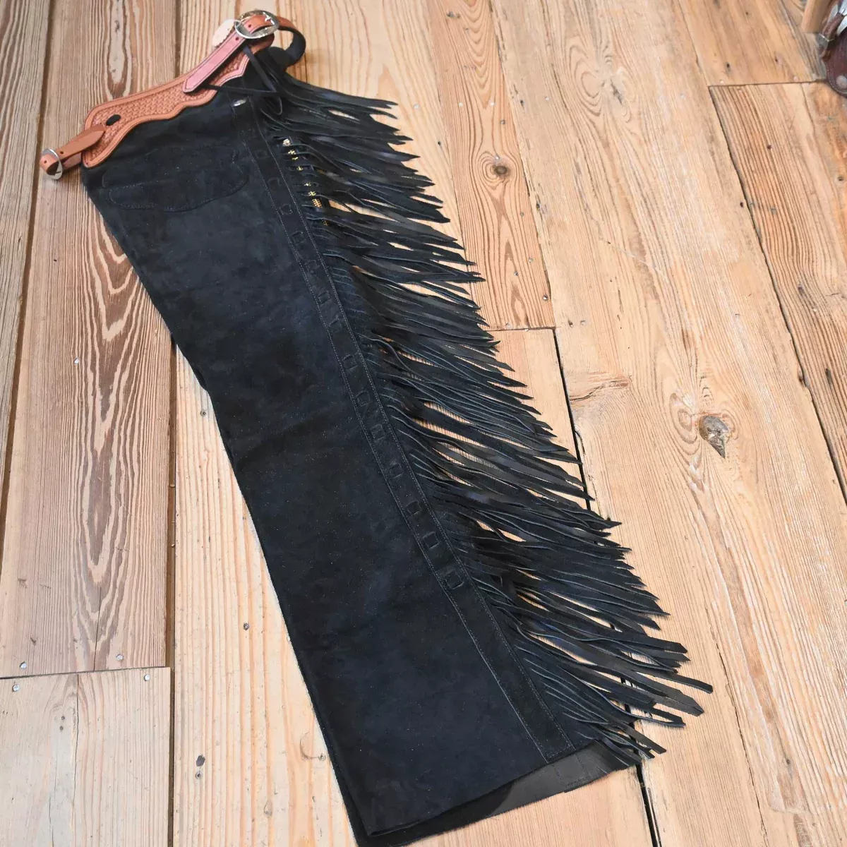 Teskey's X-Small Roughout Black Shotgun Chaps