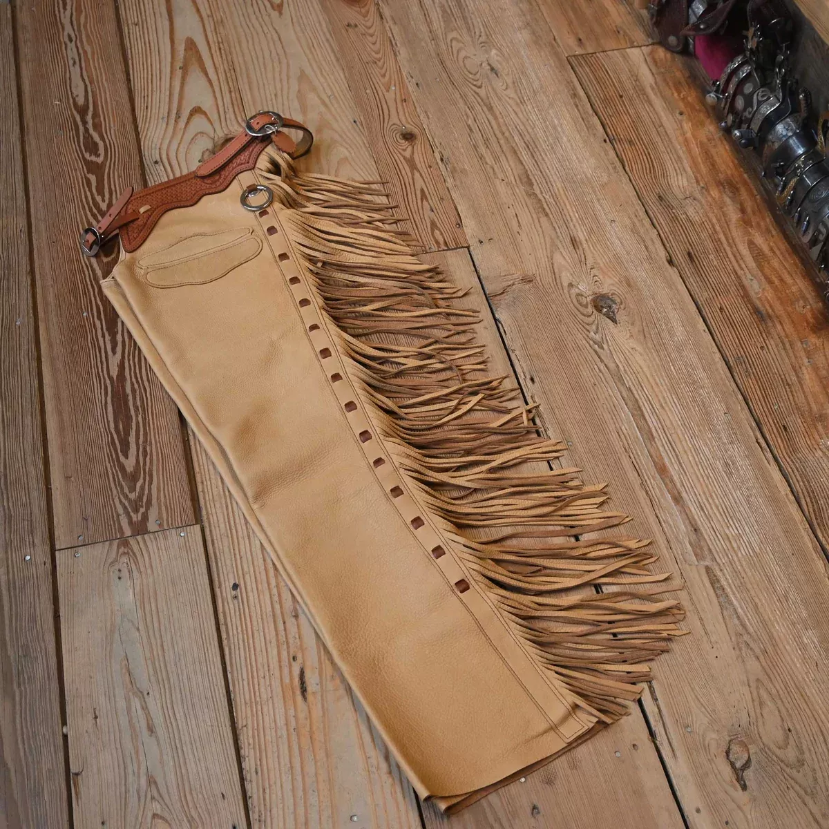 Teskey's X-Small Roughout Tan Shotgun Chaps