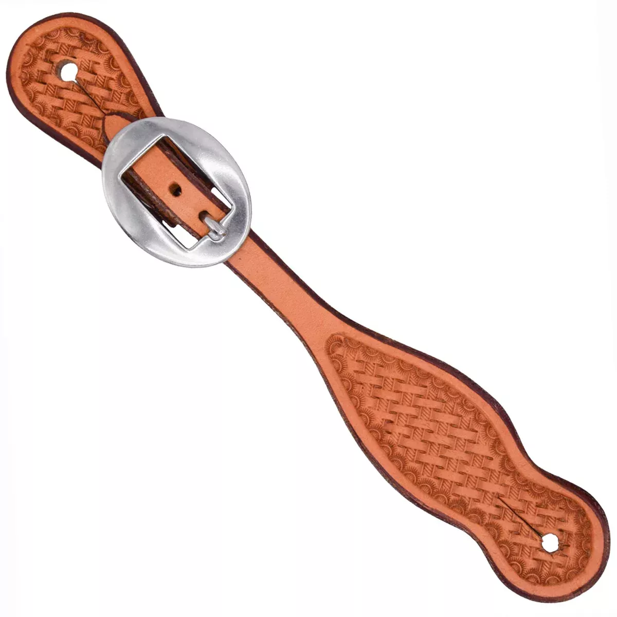 Teskey's Youth Basket Stamped Teardrop Spur Straps