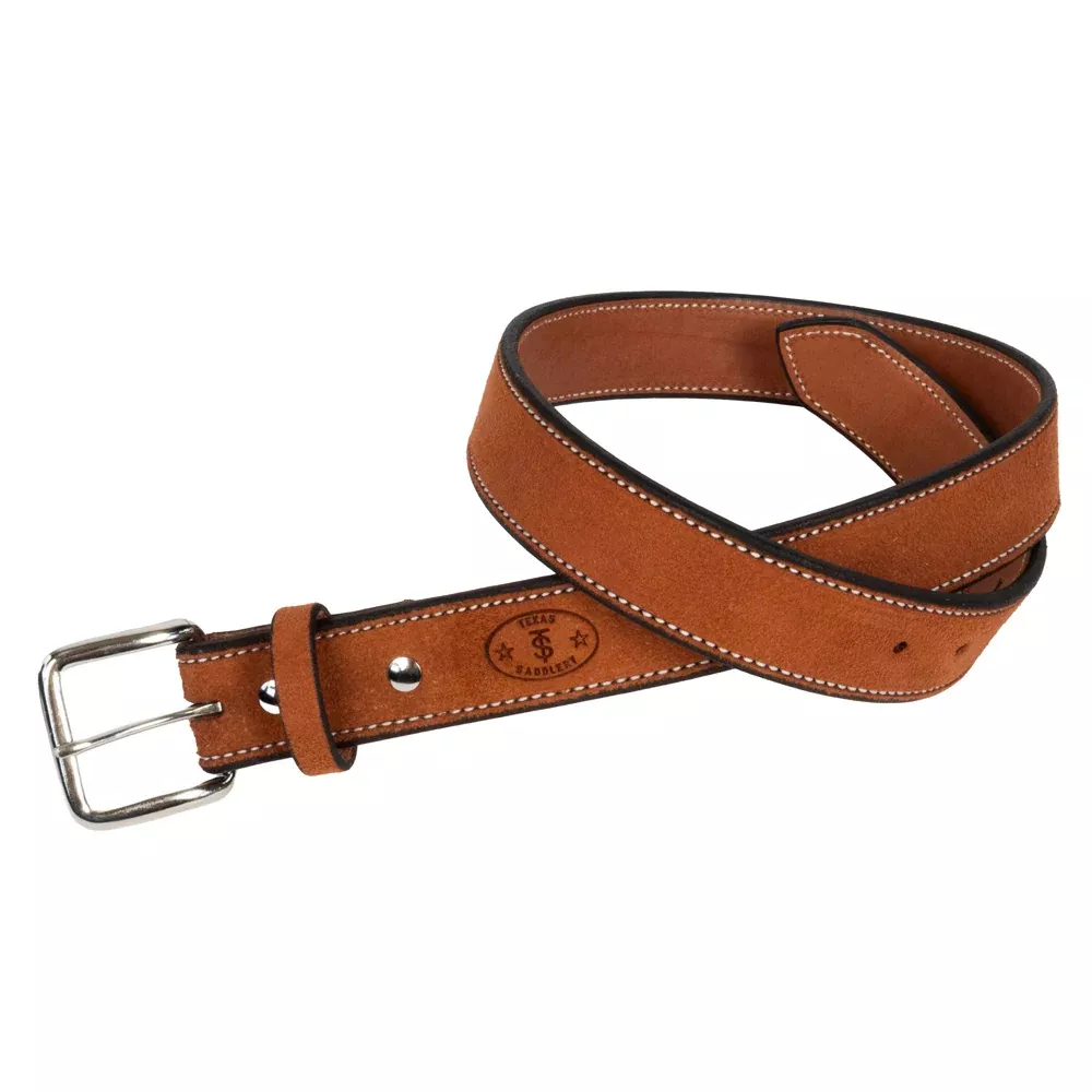 Texas Saddlery Men's Mahogany Roughout Belt
