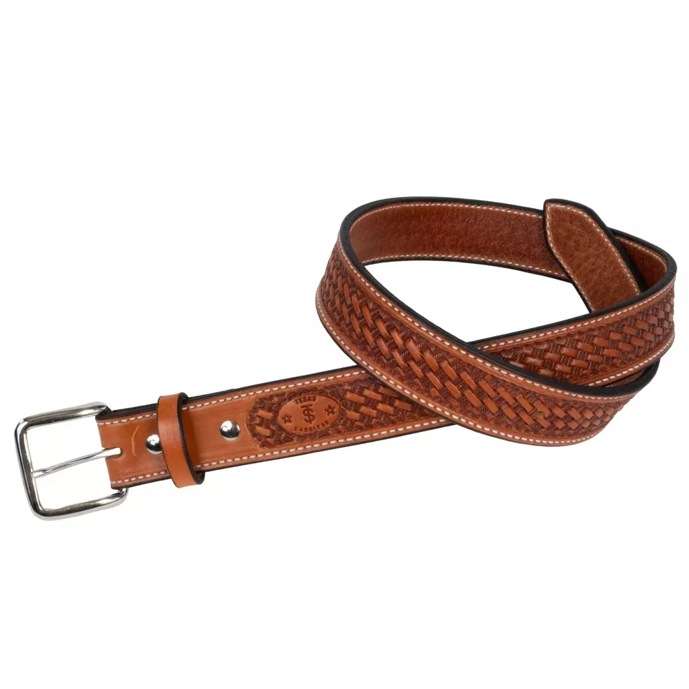 Texas Saddlery Men's Natural Basket Belt