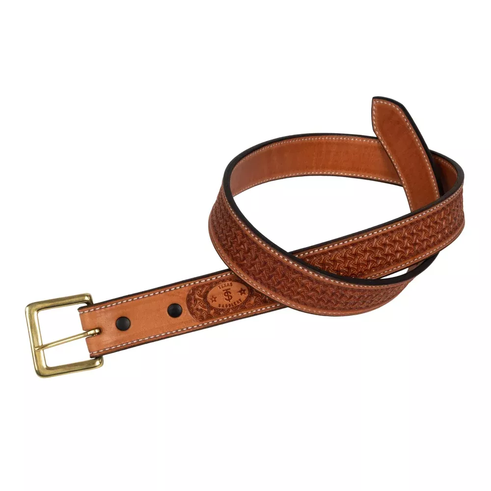 Texas Saddlery Men's Saddle Tan Spider Belt