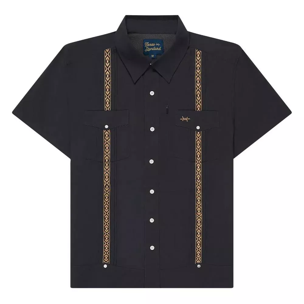 Texas Standard Guayabera Libre Button Down Shirt -Diablo Oro