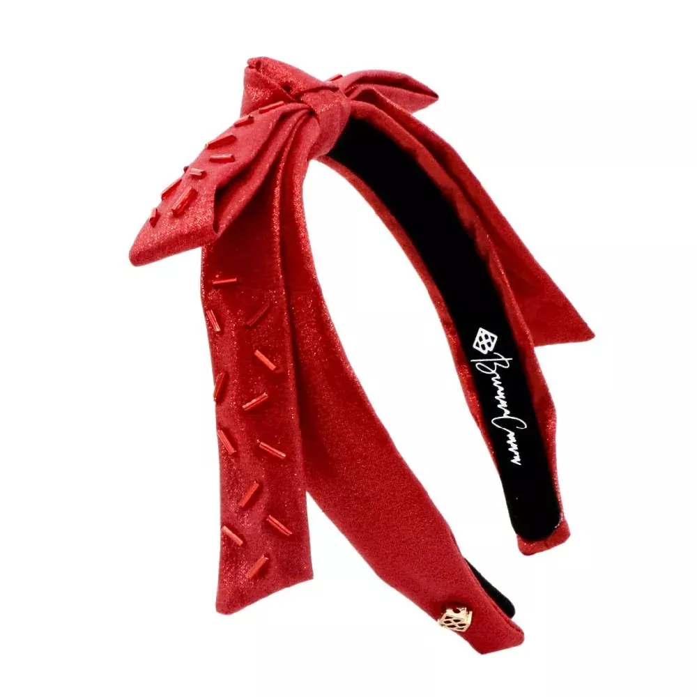 Thin Red Sprinkles Ribbon Bow Headband - FINAL SALE