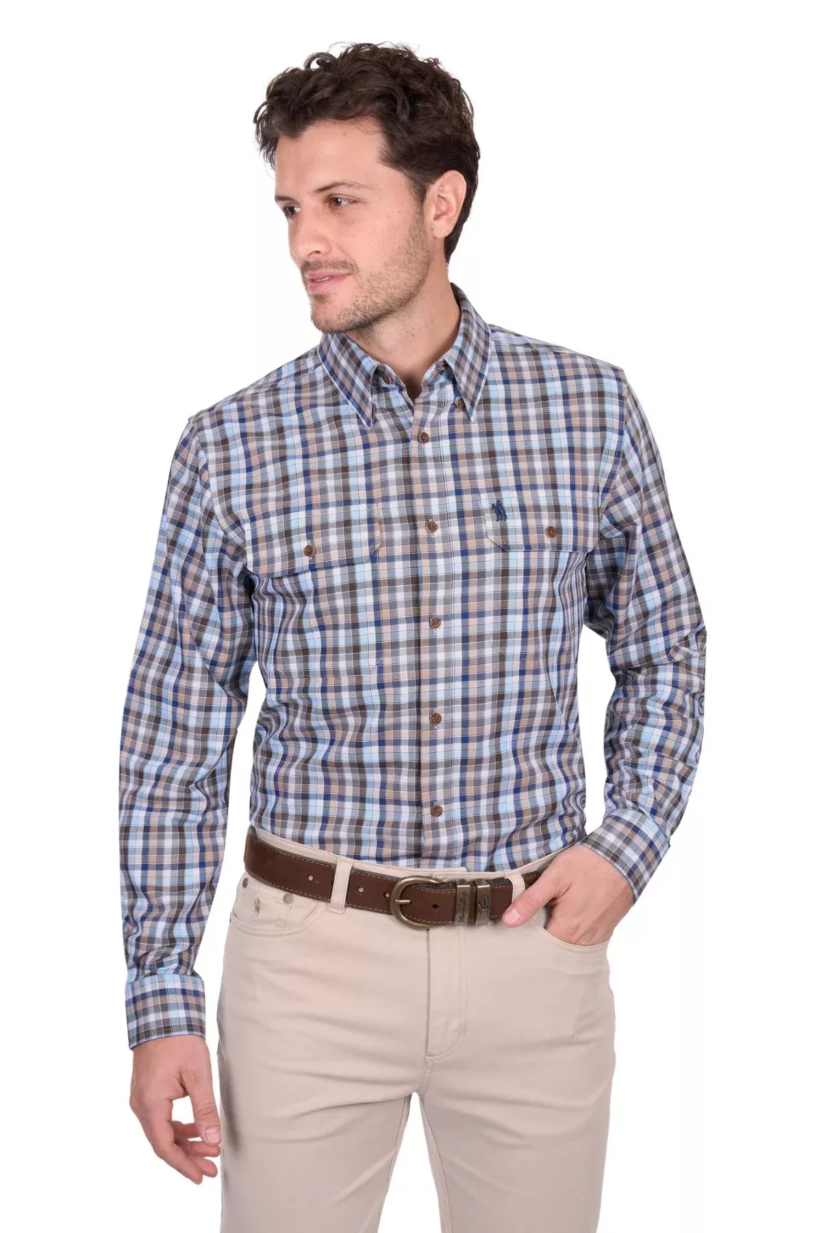 Thomas Cook Men's Jonathan Check 2-Pocket Long Sleeve Shirt