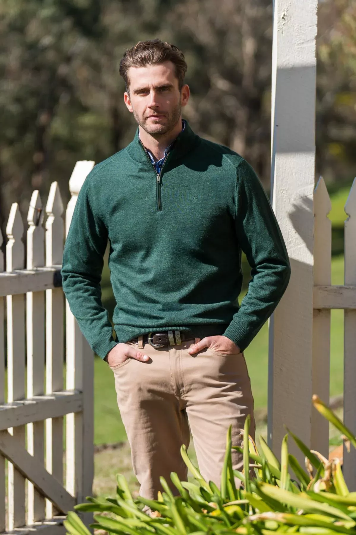 Thomas Cook Men's Ray Merino Blend 1/4 Zip Knit Jumper
