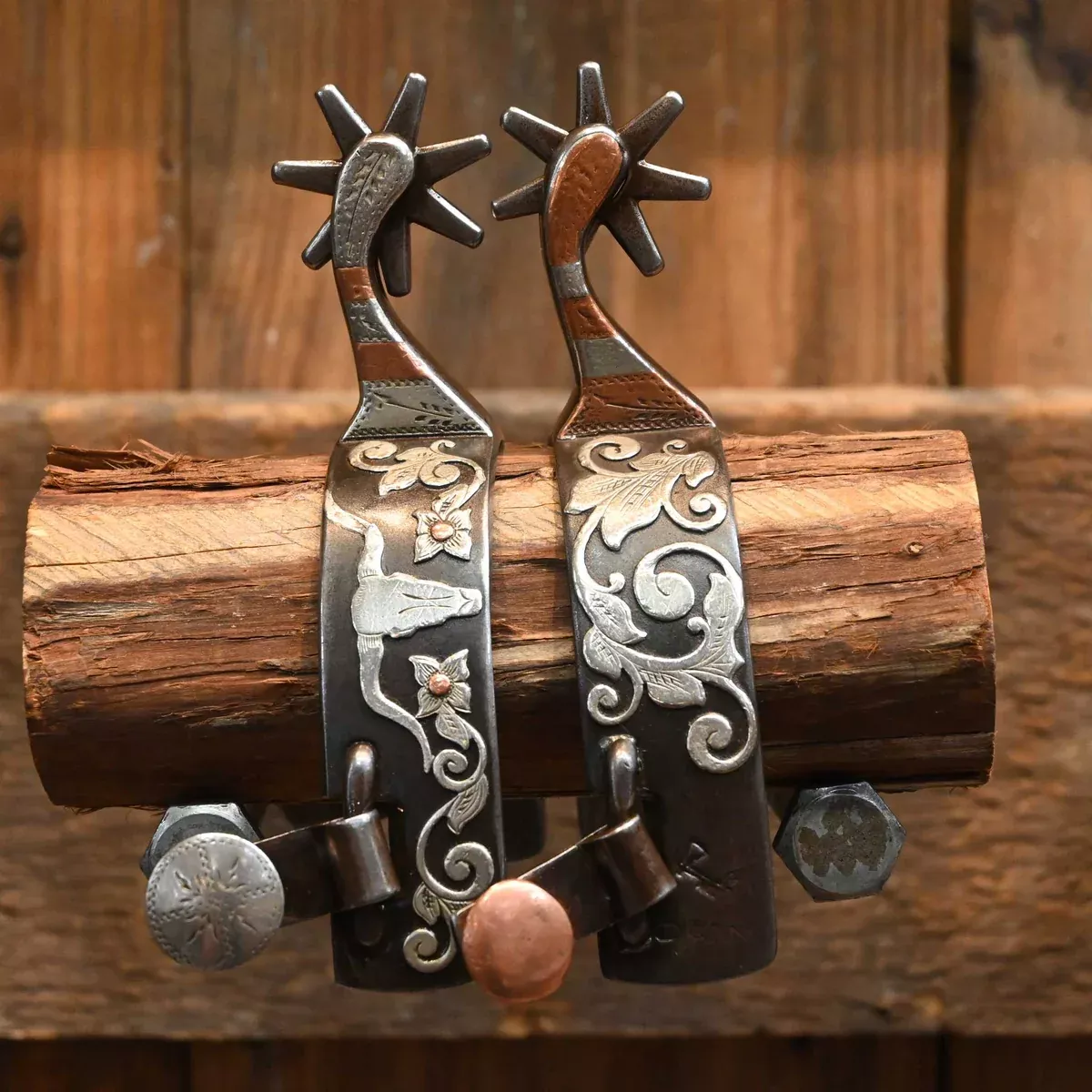 Tom Hawk Silver Mounted 7pt. Spurs