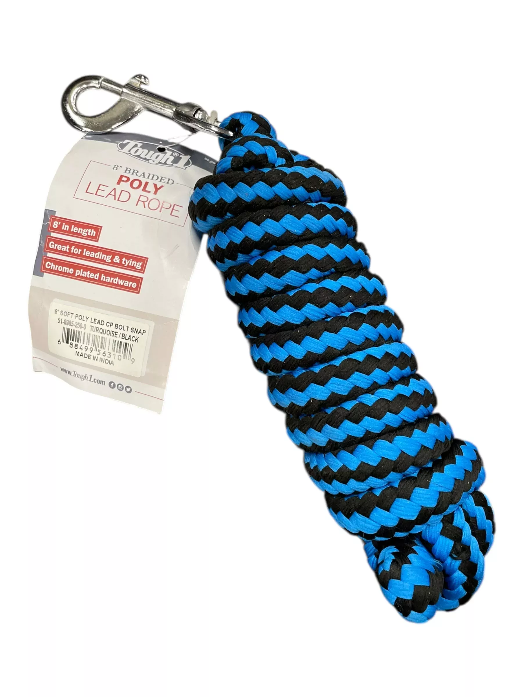 Tough-1 Poly Lead *NWT* - Turquoise/Black - 8' - USED