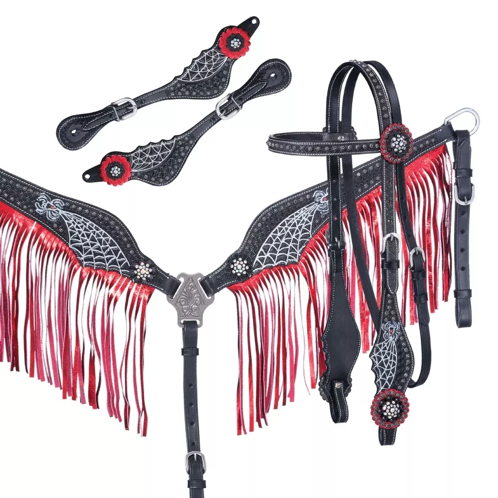 Tough1 Black Widow 3-Piece Tack Set