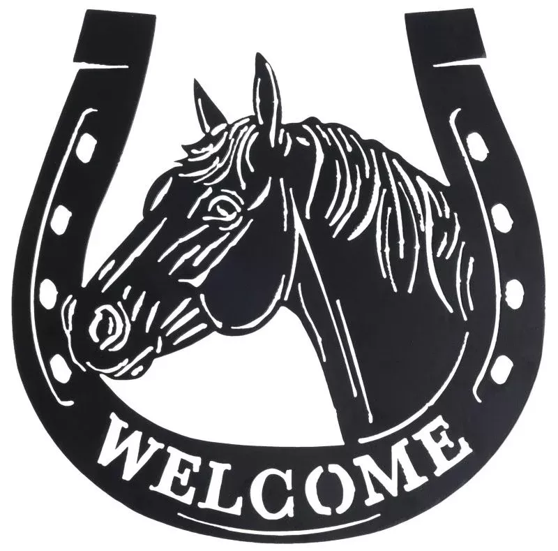 Tough1 Welcome Horse Head Horseshoe Sign