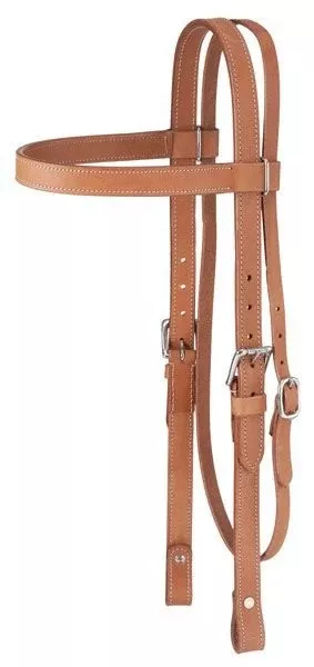 Tough1 Western Leather Browband Draft Headstall