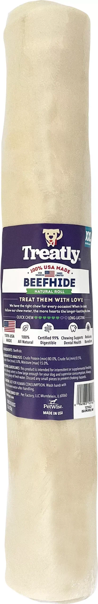Treatly 100% USA Beefhide Heavy Weight Roll, Natural, 12 in, 1 Pack