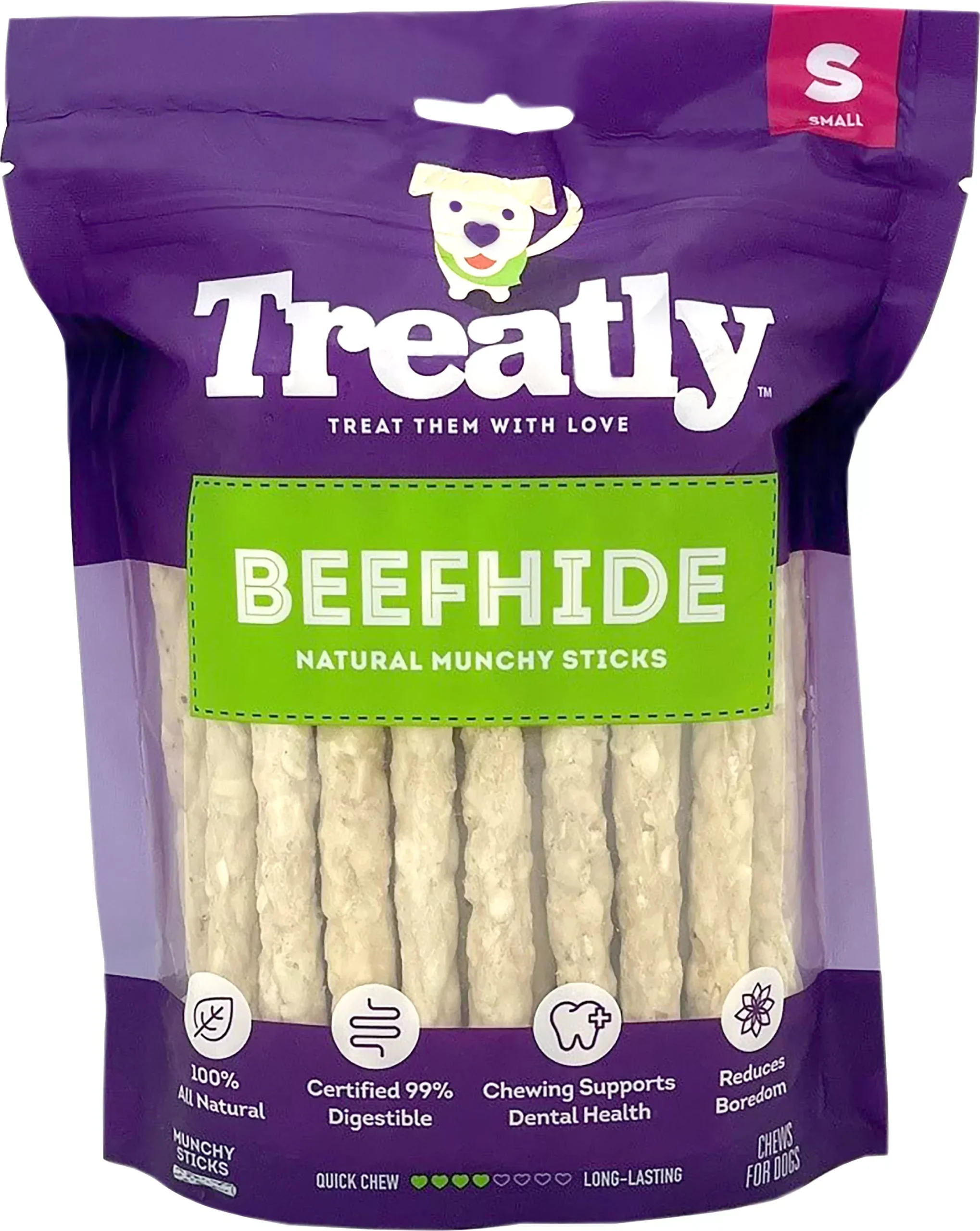Treatly Beefhide Munchy Rolls, Small, 40 pk, Natural