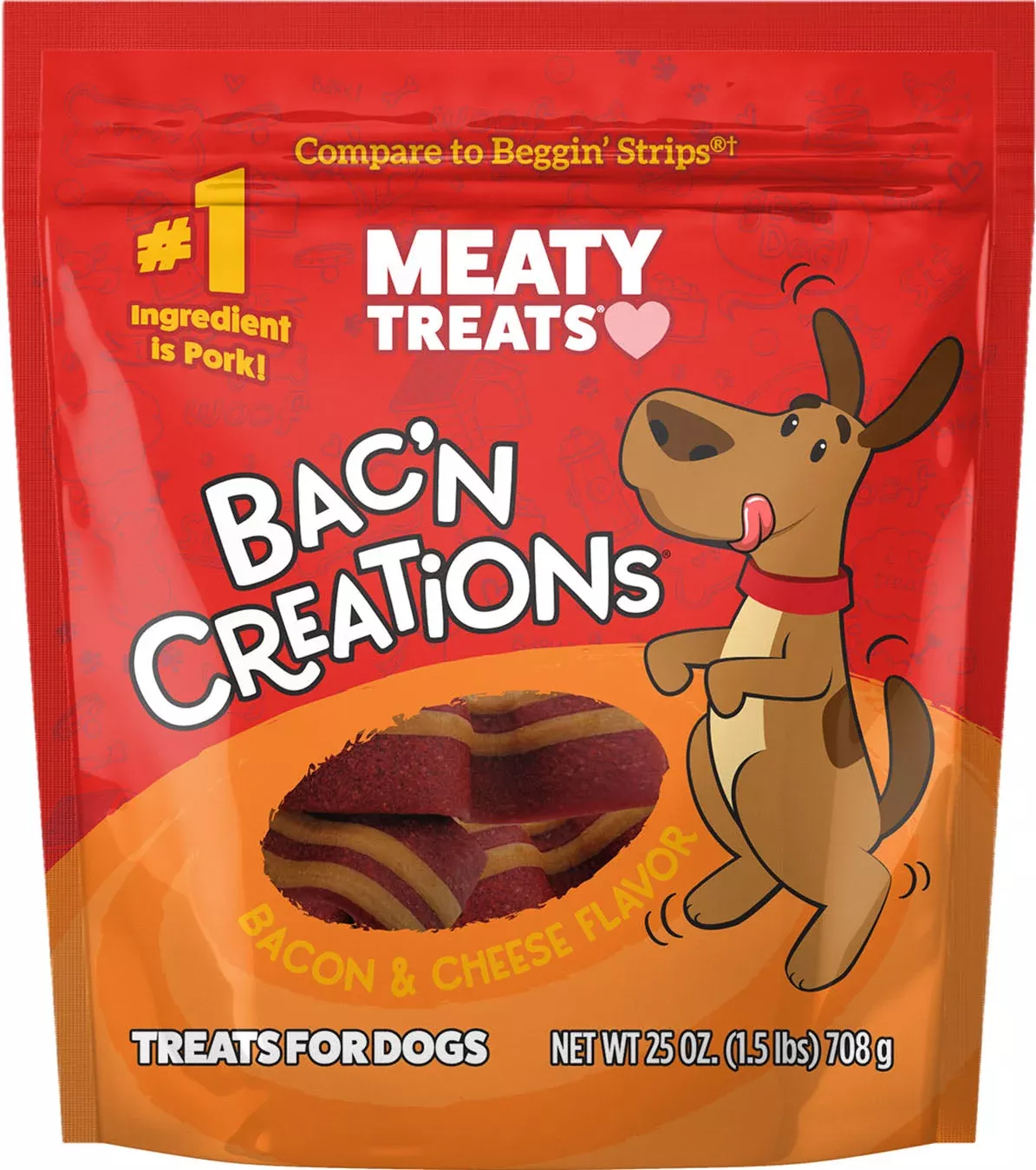Triumph Meaty Treats Bac'n Creations, Bacon, 25 oz
