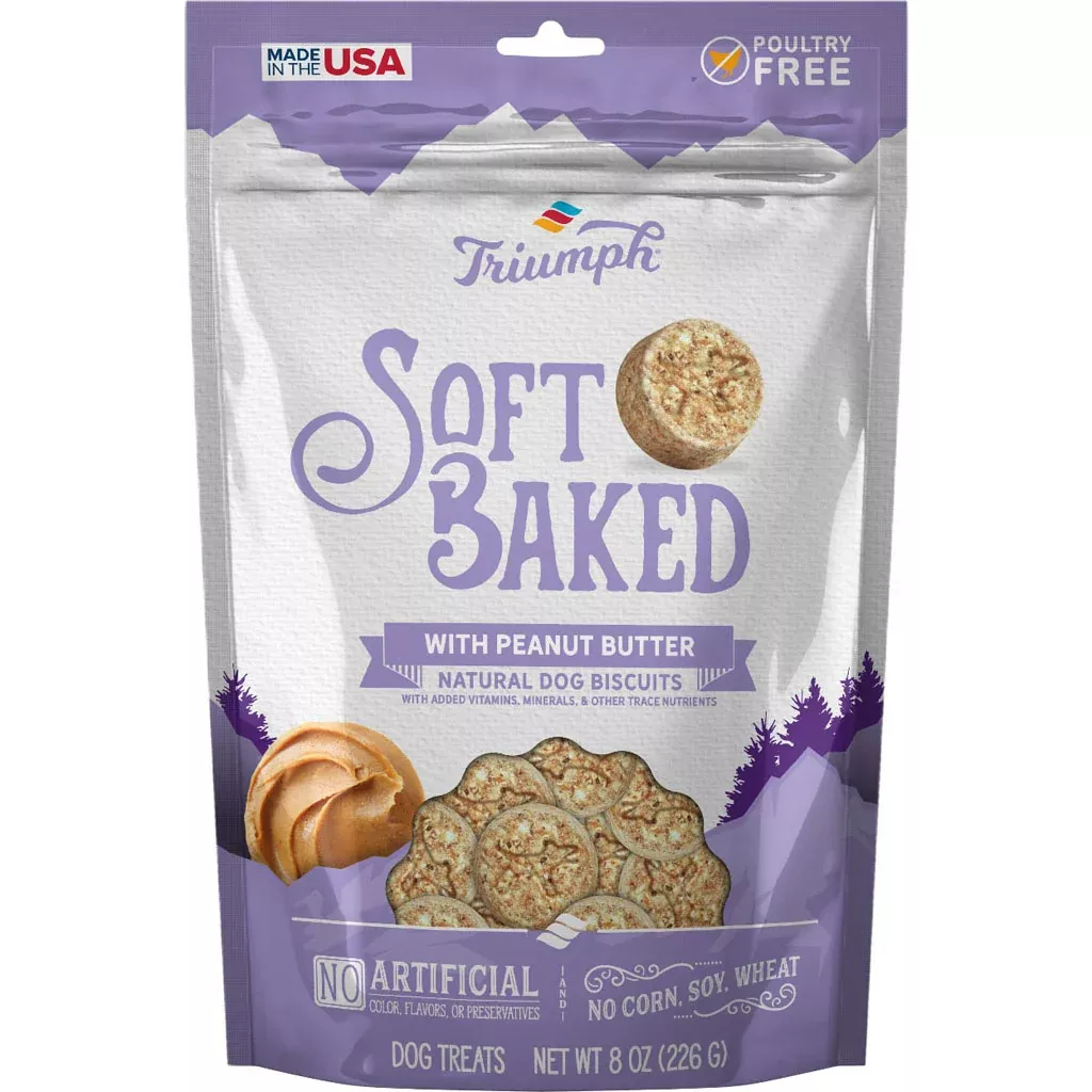 Triumph Soft Baked Natural Dog Biscuits, Peanut Butter, 8 oz