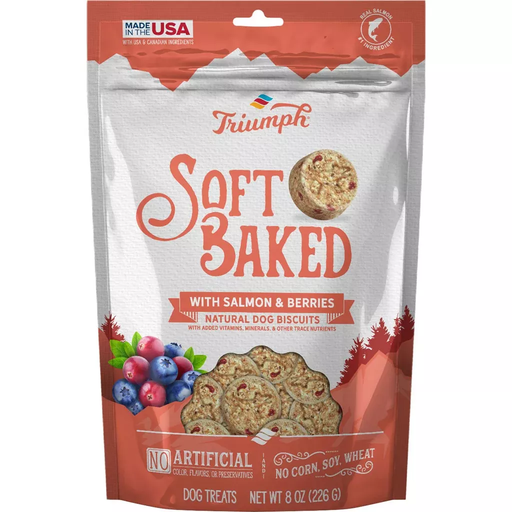 Triumph Soft Baked Natural Dog Biscuits Salmon & Berry 8 oz
