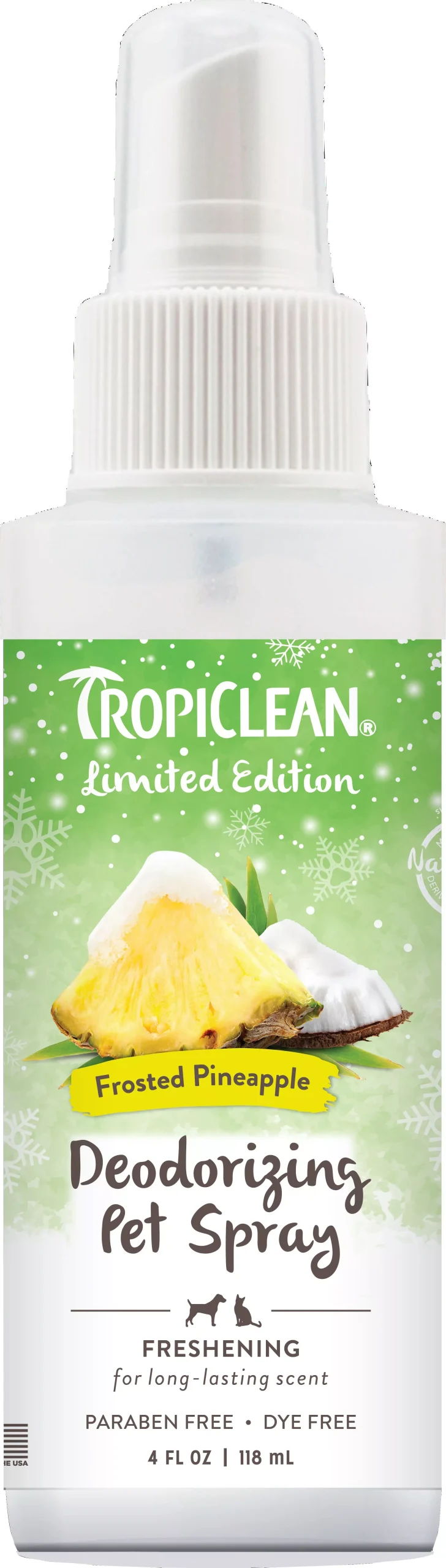 TropiClean Deodorizing Pet Spray Frosted Pineapple 4 oz