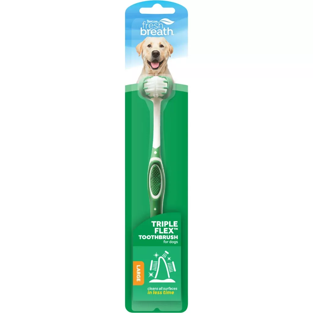 TropiClean Fresh Breath Triple Flex Toothbrush for Dogs