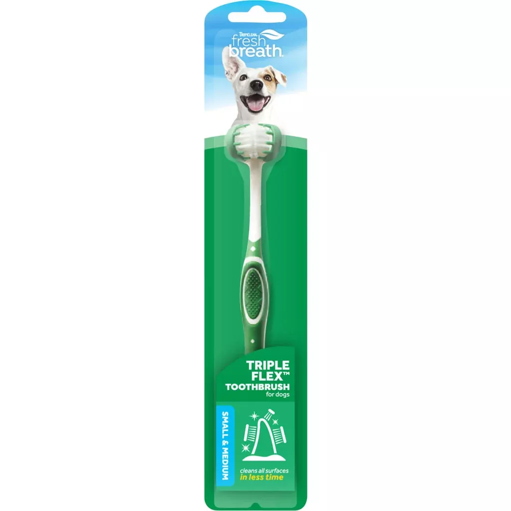 TropiClean Fresh Breath Triple Flex Toothbrush for Small Dogs