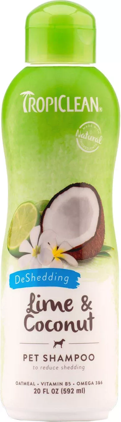 TropiClean Shed Control Pet Shampoo, Lime & Coconut, 20 oz