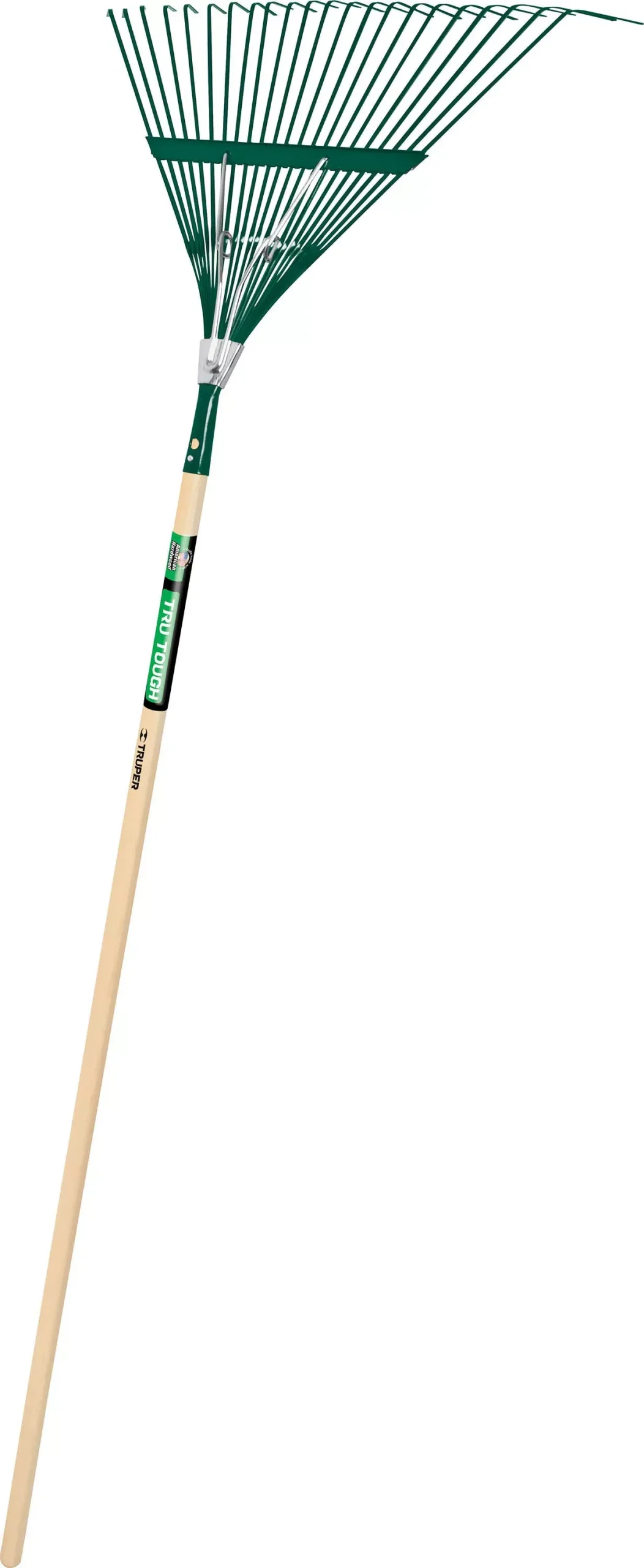 Truper Tru Tough Steel Leaf Rake Green 48 x 22 in