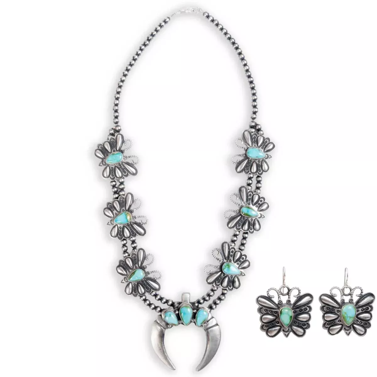 Ts'oysholo Squash Blossom and Earring Set