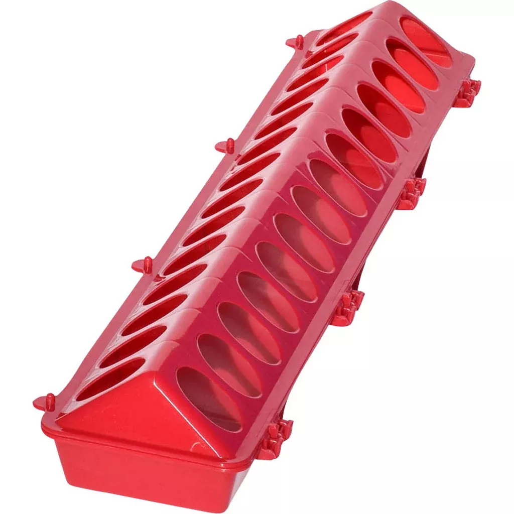 Tuff Stuff Plastic Poultry Ground Feeder, 14.5 in, Red