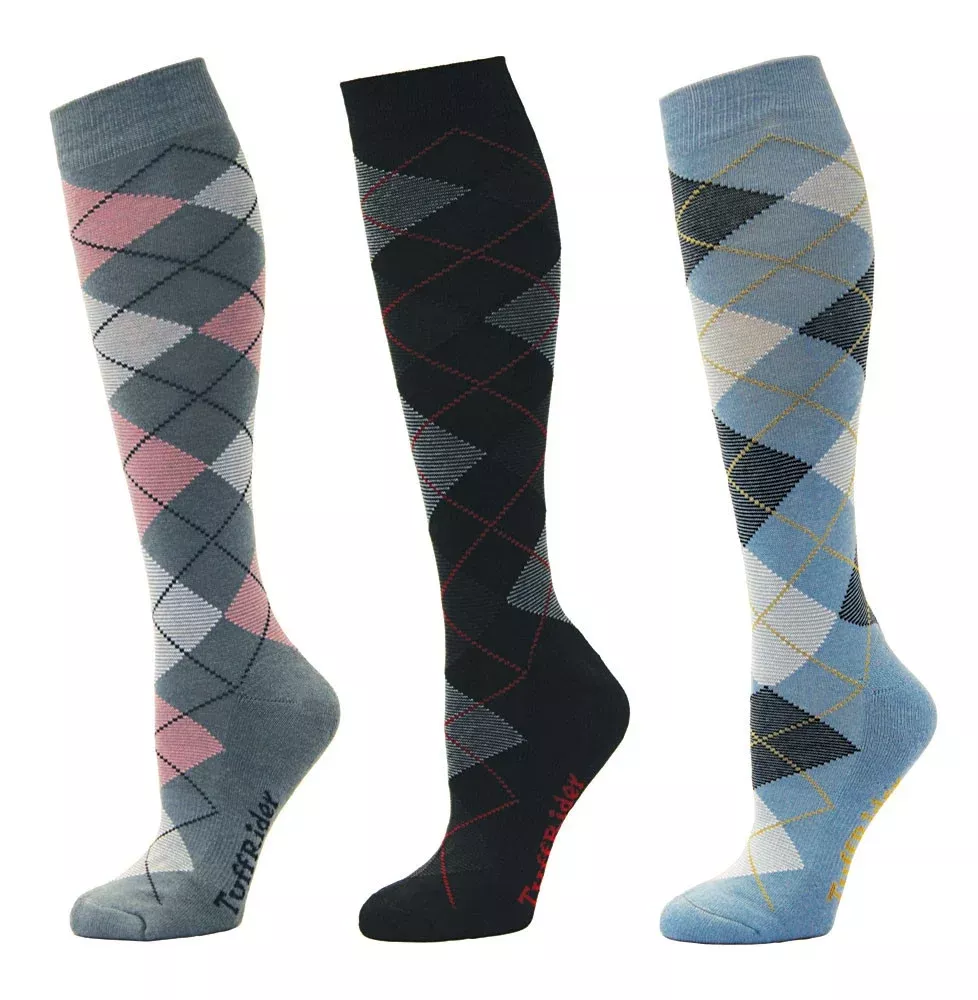 TuffRider Bamboo Argyle Knee Hi Socks